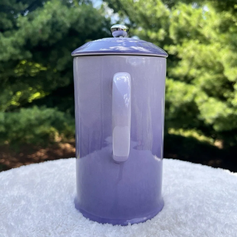 Le Creuset French Press Bluebell Purple Coffee Pot 34oz Provence Retired Color
